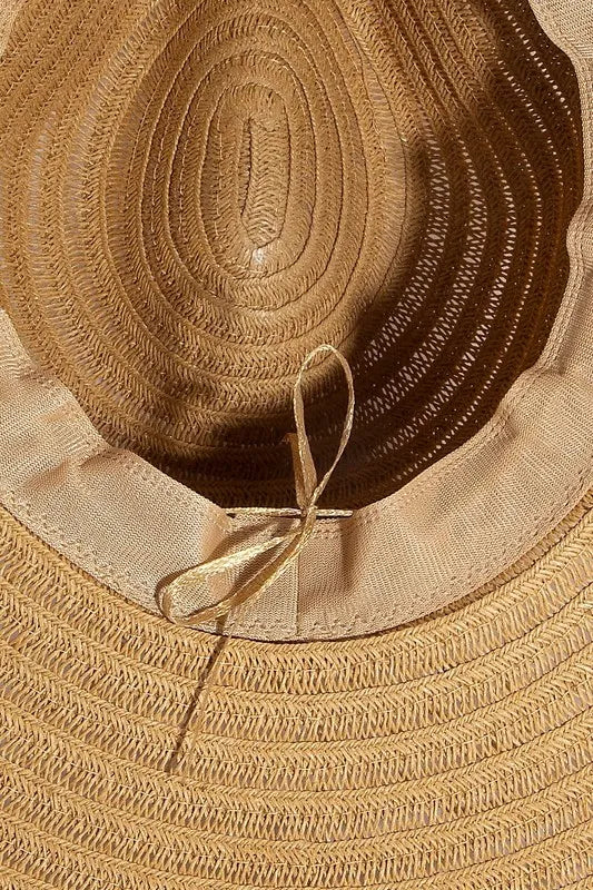 Fame Shell Beaded Wide Brim Straw Hat