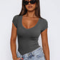 Scoop Neck Cap Sleeve T-Shirt