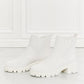 MMShoes Work For It Matte Lug Sole Chelsea Boots in White