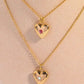 Zircon Heart Shape 14K Gold-Plated Pendant Necklace