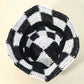 Fame Checkered Pattern Knit Bucket Hat
