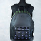 MCM Color Splash Green Purple Medium Mixed Leather Backpack