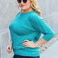 Basic Bae Full Size Round Neck Batwing Sleeve Top