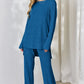 Basic Bae Full Size Ribbed High-Low Top and Wide Leg Pants Set
