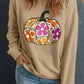 Halloween Floral Pumpkin Graphic Drop Shoulder Sweatshirt