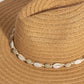 Fame Shell Beaded Wide Brim Straw Hat