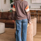 Sequin Bow Pumpkin Round Neck Sweatshirt