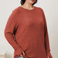 Basic Bae Full Size Ribbed Thumbhole Sleeve T-Shirt