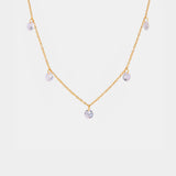 Stainless Steel Rhinestone Charm Necklace