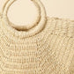 Fame Half Moon Straw Tote Bag