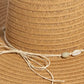 Fame Shell Beaded Wide Brim Straw Hat