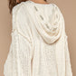 POL Cable Knit Hooded Chenille Sweater