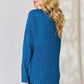 Basic Bae Full Size Ribbed Half Button Long Sleeve High-Low T-Shirt