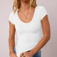 Scoop Neck Cap Sleeve T-Shirt