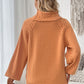 Cable-Knit Turtleneck Long Sleeve Sweater