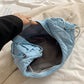 Lace-Up Polyester Crossbody Bag