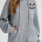 Pumpkin Face Graphic Drawstring Hoodie with Pocket