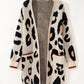 Leopard Open Front Long Sleeve Cardigan