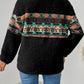 Quarter Zip Geometric Long Sleeve Sweatshirt