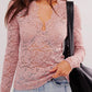 V-Neck Long Sleeve Lace Top