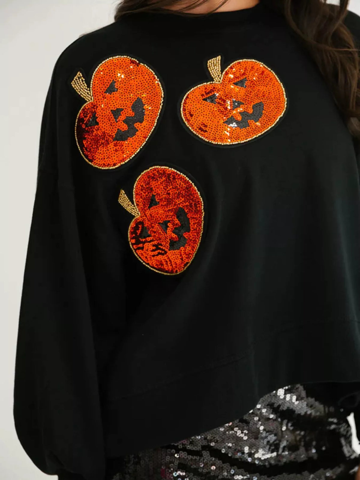 Halloween Pumpkin Round Neck Sweatshirt