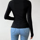 Cutout Surplice Long Sleeve T-Shirt