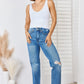 Judy Blue Full Size High Waist Distressed Straight-Leg Jeans