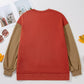 Halloween Glitter Ghost Patched Pattern Color Block Sweatshirt