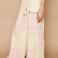 POL Crochet Contrast Drawstring Wide Leg Pants