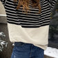 Striped Mock Neck Long Sleeve Sweater