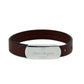 Salvatore Ferragamo Brown Leather Silver Toned 1927 Logo Bracelet