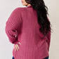 Basic Bae Full Size Ribbed Half Button Long Sleeve High-Low T-Shirt