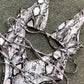 Lace-Up Backless Plunge One-Piece Swimwear