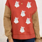 Halloween Glitter Ghost Patched Pattern Color Block Sweatshirt
