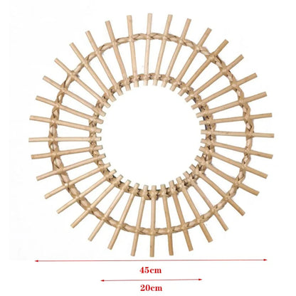 Rattan Round Wall Hang Makeup Mirror