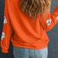 Halloween Ghost Patched Pattern Holiday Sweatshirt