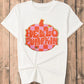 Pumpkin Round Neck Short Sleeve T-Shirt