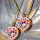 Rhinestone Decor Heart Box Pendant Necklace
