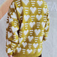 Heart Contrast Long Sleeve Dropped Shoulder Sweater