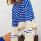 Striped Mock Neck Long Sleeve Sweater