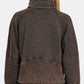 Zenana Acid Washed Half Zip Fleece Sweatshirt