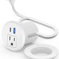 Desktop Power Grommet,Desk Grommet Outlet 2 Inch Hole,Power Grommet with USB, Easy Access to 1 Power Source along with 2 USB Power Port Connections(White)