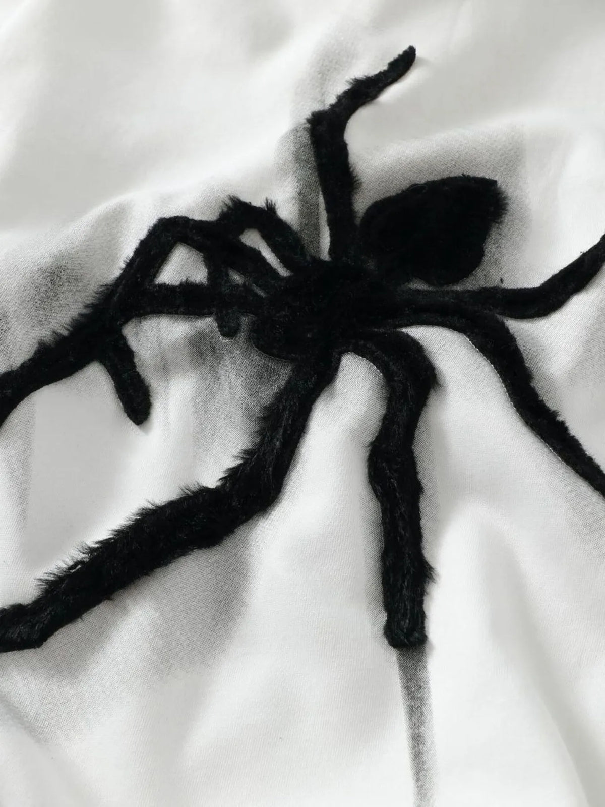 Men's Spider Graphic Oversized Hoodie with Side Button Details