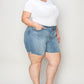 Judy Blue Full Size High Waist Raw Hem Denim Shorts