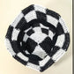 Fame Checkered Pattern Knit Bucket Hat