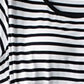 Striped Round Neck Short Sleeve T-Shirt with Bra