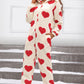 Fuzzy Heart Zip Up Hooded Lounge Jumpsuit