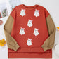 Halloween Glitter Ghost Patched Pattern Color Block Sweatshirt