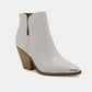 Beast Fashion Pointed Metal-Tip Toe Block Heel Ankle Boots