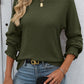 Mandy Ribbed Round Neck Long Sleeve T-Shirt
